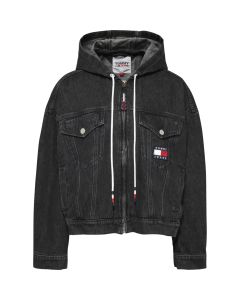 Tommy Jeans Oversized Hooded Zip Jacket Zwart