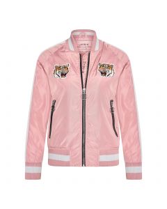 MHM Fashion Bomber Jacket Tiger Heads Dark Pink